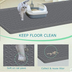 Cat Litter Mat for Litter Box, Silicone Large Cat Litter Trapping Mat - Image 3