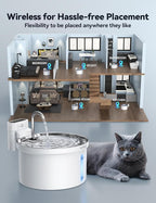 Wireless Cat Water Fountain FEELNEEDY Automatic Pet Water Dispenser - Image 3