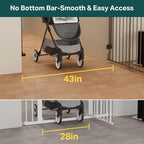 Cumbor 29.2–43" Baby Gate for Stairs, Wall-Mounted, Expandable No Bottom Bar - Image 9