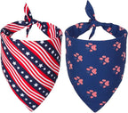 PTDECOR American US Flag Dog Bandana 4th of July Dog Bandanas Reversible by PTDECOR