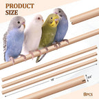 Sintuff 8 Pcs Bird Perches for Cage Accessories, Wooden Perch Rods Replacement - Image 2