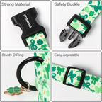 DOGWONG St Patrick's Day Dog Collar-Cute Green Clovers Dog Collar, Adjustable - Image 3