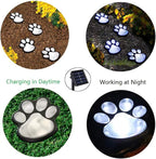 Elnsivo Paw Print Solar Outdoor Lights, Solar Lights Outdoor Waterproof Dog Paw - Image 4