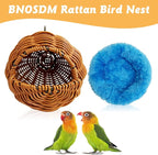 BNOSDM Rattan Bird Nest Parrot Nesting House Parakeet Nesting Soft Lovebird - Image 2