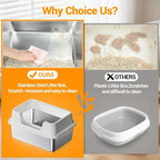 Stainless Steel Litter Box, XL Enclosed Cat Litter Boxes - Image 4