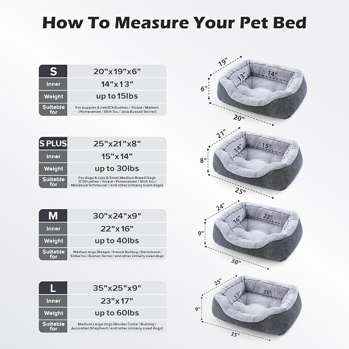 INVENHO Small Dog Bed Orthopedic Warming Soft Calming Sleeping Durable - Image 5