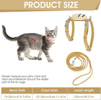 TIESOME Cat Harness and Leash Set, Adjustable Gradient Kitten Harness Escape - Image 2