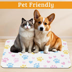 Dog Bowl Mat, Colorful Dog Paws Pet Feeding Mat - Image 2