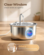 Pet Water Fountain Stainless Steel: Mental Cat Water Fountains - 88oz/2.6L - Image 4