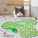 Interactive Cat Toys Rechargeable, Moving Concealed Feathers, Real Mouse Squeaky - Image 3