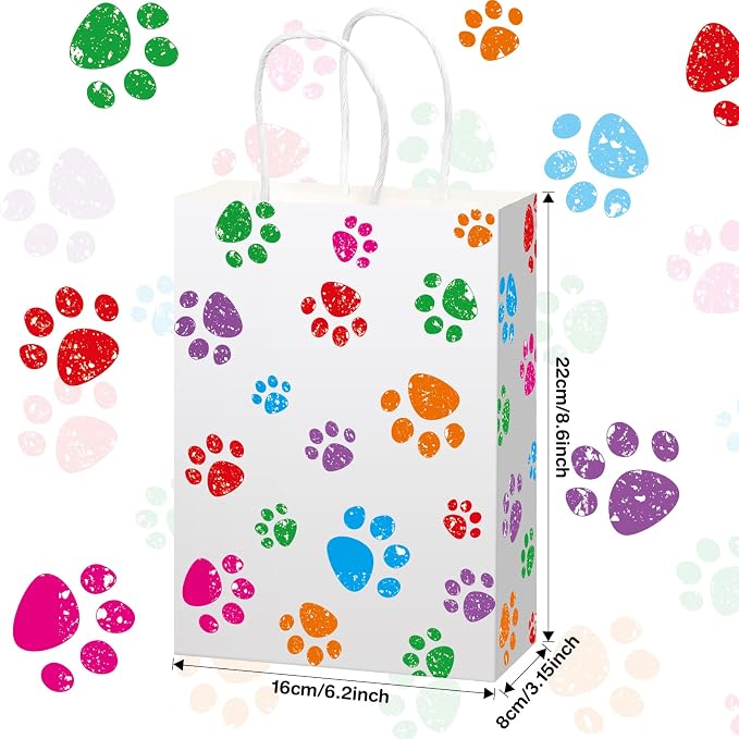 Blulu 20 Pcs Puppy Dog Paw Gift Bags - Image 2