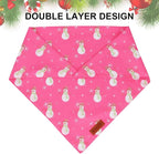 PTDECOR Christmas Dog Bandana, Santa Snowman Design Reversible Holiday Pet Scarf - Image 5