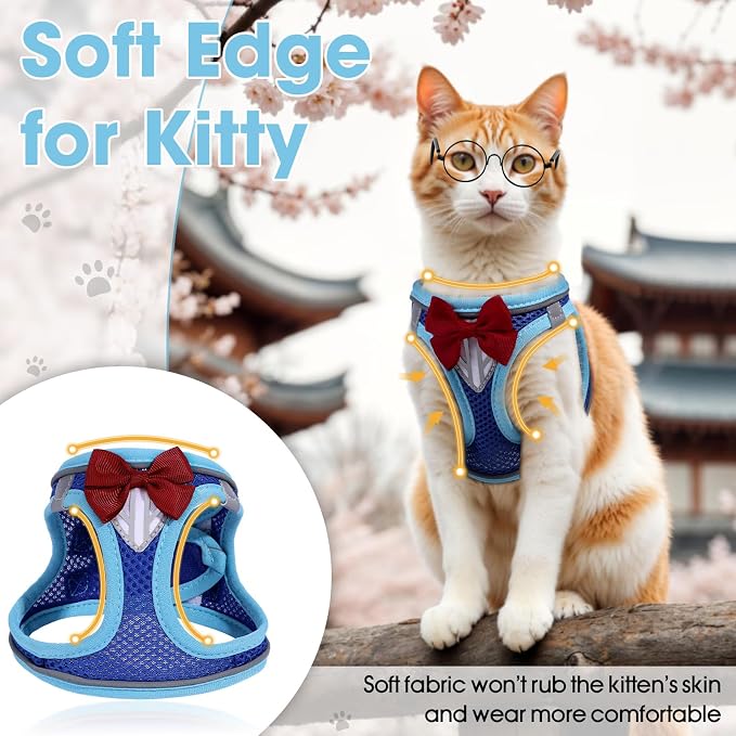 Cat Vest Harness and Leash Set for Walking Escape Proof, Adjustable Kitten - Image 4
