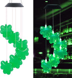 St. Patrick's Day Solar Shamrock Wind Chimes, Birthday Irish Gifts - Image 6
