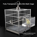 Hanging Cube Bird Bath Cage, Transparent Bird Bathtub Bath Shower - Image 5