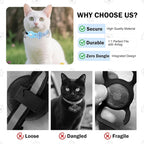 Airtag Cat Collar with Bells and Bowtie -Safety Elastic Band Kitten Collar - Image 6