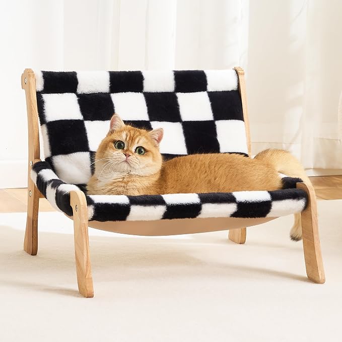 Solid Wood Cat Couch Bed for Indoor Cats, Modern Cat Sofa by Kicari
