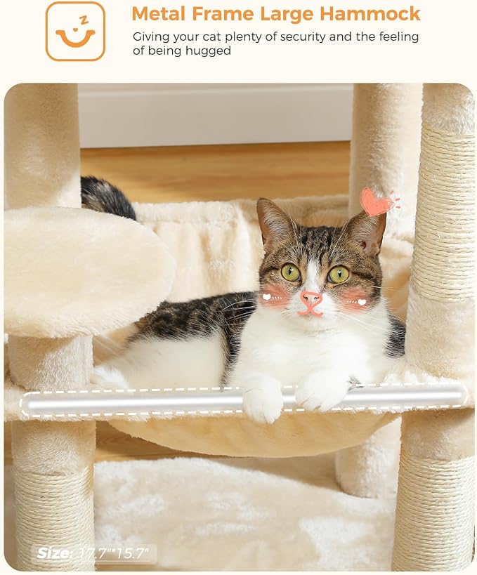 Cat Tree for Indoor Cats, 45.7" Multi-Level Cat Tower - Image 5