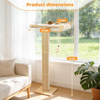 54.3" Cat Window Perch with 3 Adjustable Roman Column Sisal Posts, Drill-Free - Image 3
