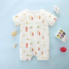 Unisex Summer Trendy 2-Pack Rompers Short Sleeve Zipped Bodysuit Infant Cotton - Image 5
