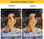 Golden Retriever Welcome Garden Flag 12x18 Inch Double Sided Christmas Winter - Image 6