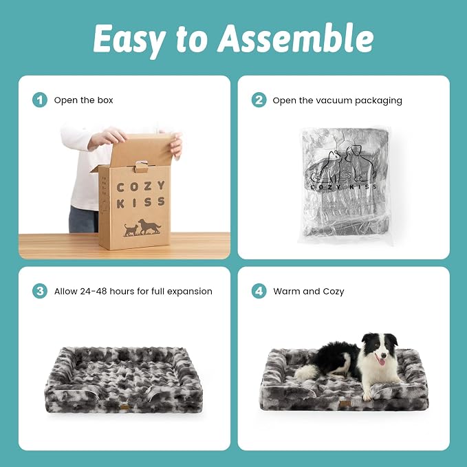 Self Warming Dog Bed for Large Size Dog, Faux Fur Orthopedic Puppy Sofa - Image 5