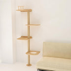 Wall-Mounted Tall Cat Tree Cat Scratching Post, Space Saving Floor to Ceiling - Image 4