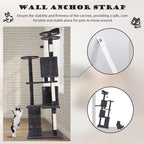 Heavy Duty Cat Tree Tower, Cat Condo, Hanging Ball, Light Grey - Image 2