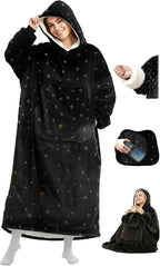 Mewaii Wearable Blanket Hoodie for Adults, Warm Sherpa & Soft Flannel Long by Mewaii