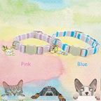 Elegant little tail 2 Pack Cat Collar-Pink Strip Cotton Breakaway Cat Collars - Image 4