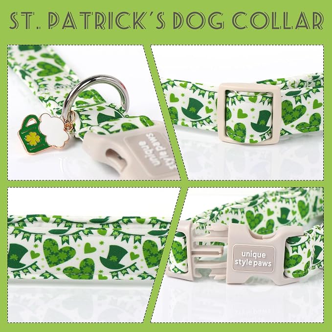 Unique style paws St. Patrick's Day Dog Collar Plastic Buckle Collar - Image 3