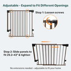 Cumbor 29.2–43" Baby Gate for Stairs, Wall-Mounted, Expandable No Bottom Bar - Image 3