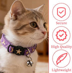 Jeffdad 4Pcs Cat Collar with Bells, Breakaway Cat Collars Kitten Collar Moons - Image 3