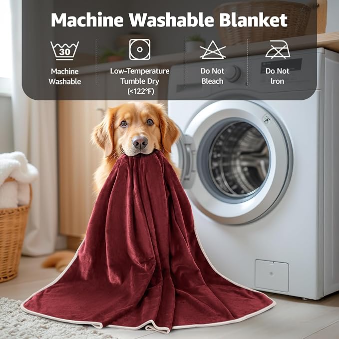 LOOBANI Waterproof Blanket for Bed: Reversible Soft Flannel King Size Bed - Image 9