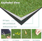 Artificial Grass Outdoor Rug, 3FT x 5FT 0.8 inch Realistic Fake Synthetic Grass - Image 5
