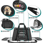 PetAmi Airline Approved Soft Sided Dog & Cat Carrier, Ventilated Pet Carrying - Image 3