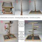 Tfwadmx Bird Perch Natural Wood Stand Parakeet Playground Toy Parrot Play Stand - Image 5