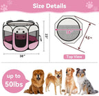 Pink Puppy Playpen for Large Dog Cat, Dog Tent Crates Cage Indoor/Outdoor - Image 7