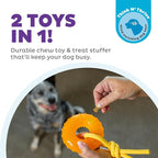 Outward Hound Gummiez Peach Ring 2-in-1 Dental Dog Chew Toy and Treat Stuffer - Image 2