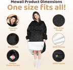 Mewaii Wearable Blanket Hoodie for Adults, Warm Sherpa & Soft Flannel Long - Image 6
