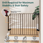 Cumbor 29.2–43" Baby Gate for Stairs, Wall-Mounted, Expandable No Bottom Bar - Image 4