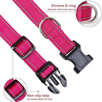 Reflective Dog Collar with Buckle Adjustable Safety Nylon Collars - Image 3