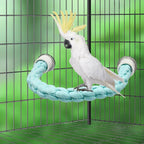 U Shape Bird Parrot Perch Stand Toy, Cotton Bendable Parakeet Standing Climbing - Image 3