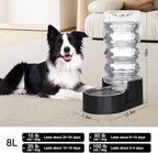 RIZZARI Dog Water Bowl Dispenser : 8L Gravity Large Black Stainless Steel - Image 2