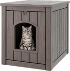 Cat Litter Box Enclosure, Plastic Hidden Litter Box Side Table by WTFGO