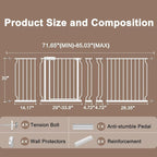 WAOWAO 71.65-85.03" Baby Gate Extra Wide Pressure Mounted Walk Through Swing - Image 6