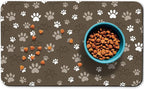 Dog Food Mat, Absorbent Water Bowl Mats Cat Pet Feeding Placemats Brown 24 * 32 by Zoeeya