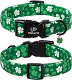 St. Patrick's Day Dog Collar, UP URARA PUP Shamrock Adjustable Pet Collar - Image 2