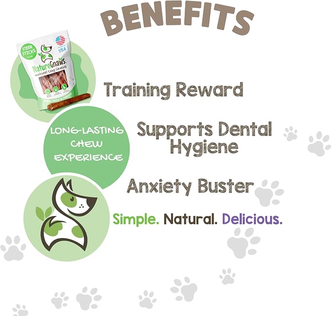 Nature Gnaws USA Steer Sticks for Dogs 5-7" - Image 4