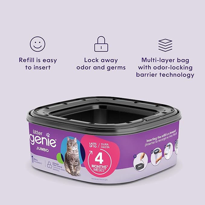 Litter Genie Refill Bags | Jumbo 1-Pack, 28 total ft | Up to 4 Months of Supply - Image 6